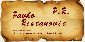 Pavko Ristanović vizit kartica